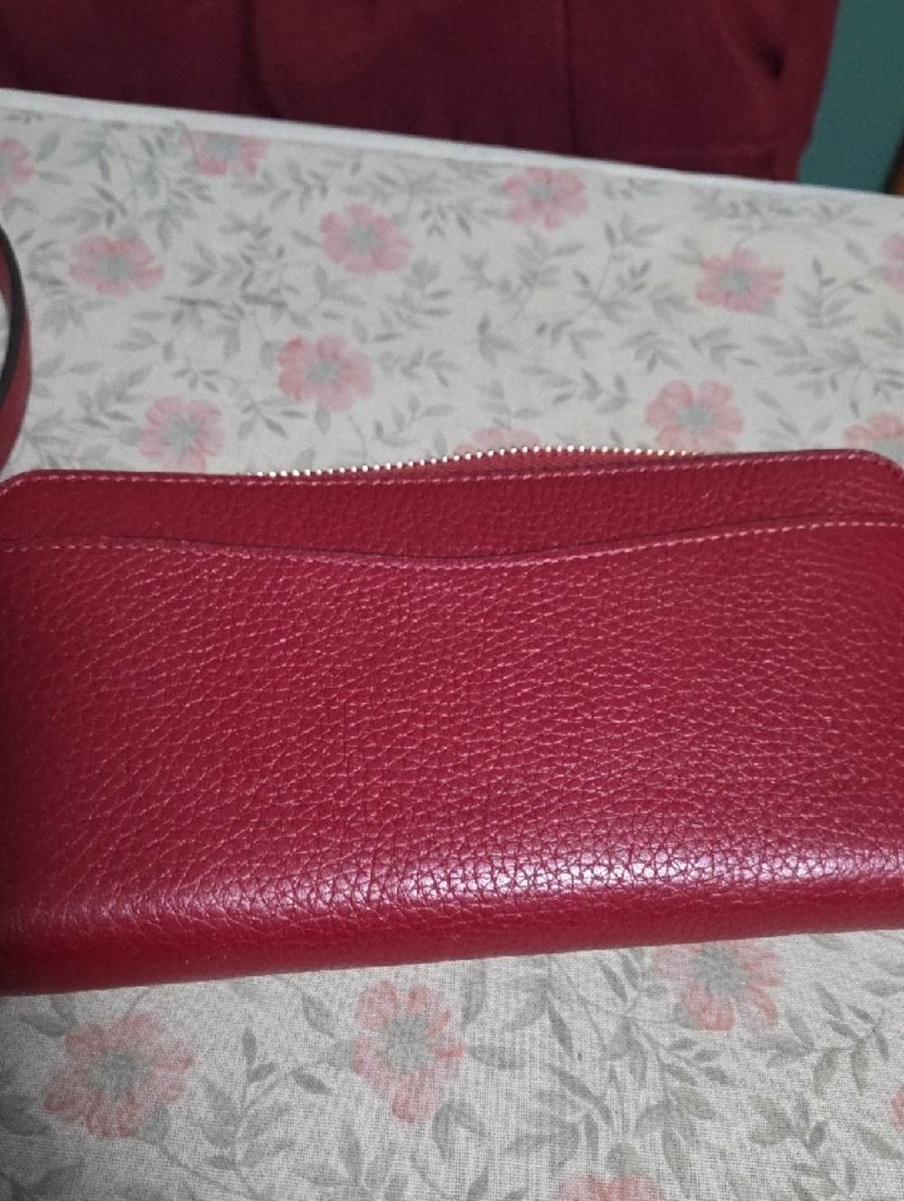 kate spade Rust Red Pebbled Leather Satchel with Matching Zip Wallet - Picture 7 of 15